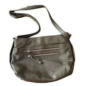 Great American Leather Works Olive Green Genuine Leather Crossbody Bag